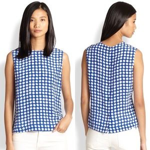 Equipment silk blouse blue and white polka dot xs